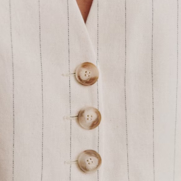 Sezane Drea Vest in Ecru with Black Stripes NWT, size 10 - Picture 3 of 15